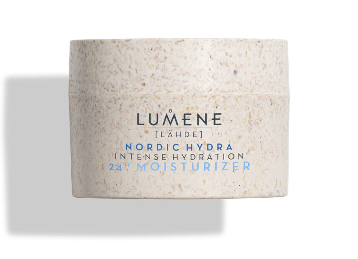 Lumene LÄHDE 24H Moisturizer. Packaging made with beautiful, functional and sustainable Sulapac material.